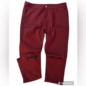 Burgundy bodycon pants
